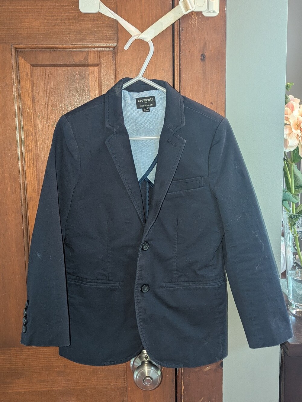 Crewcuts Navy Cotton Sport Coat - Classic Two-Button Blazer